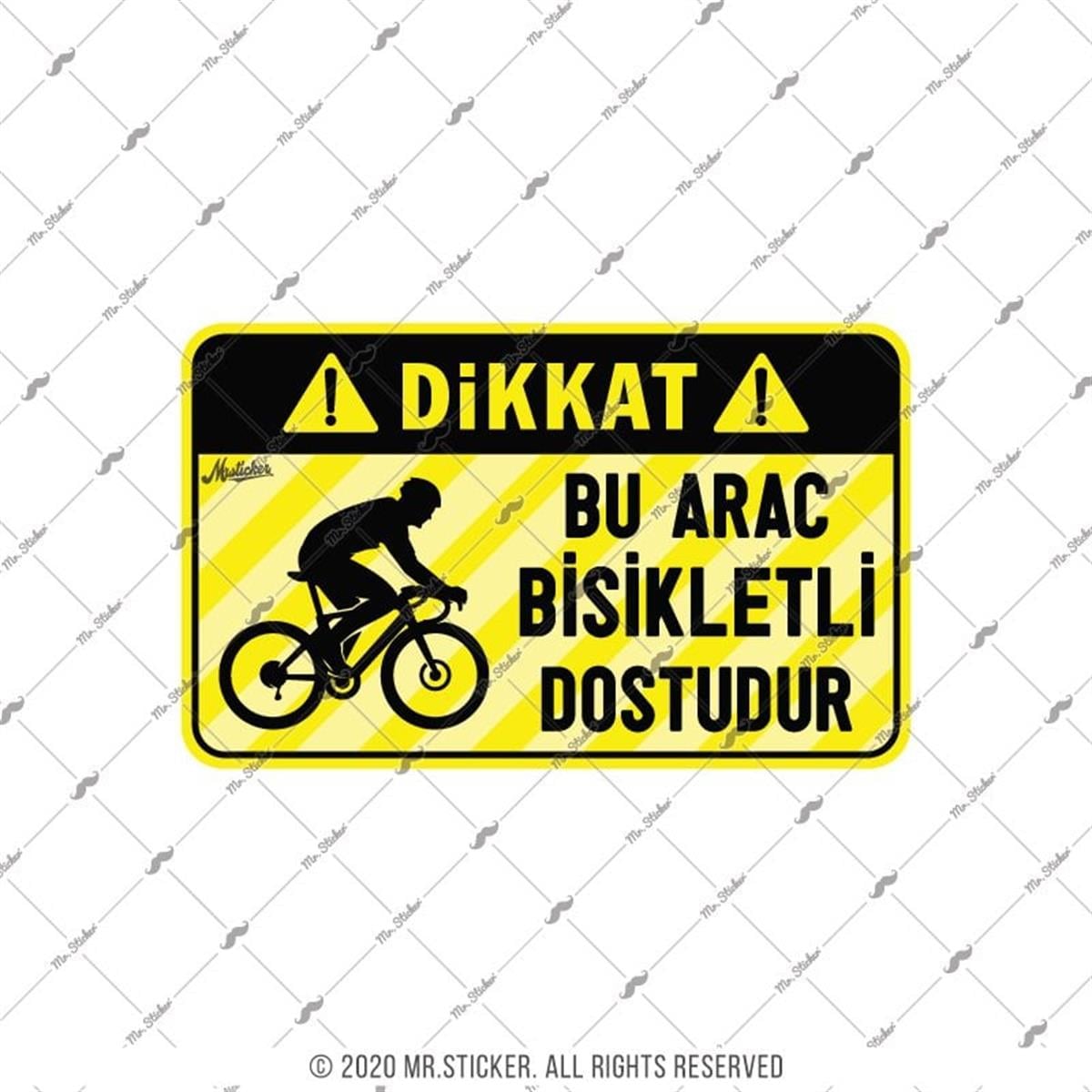 WRN50 Bu Arac Bisikletli Dostudur Etiketi - Sari