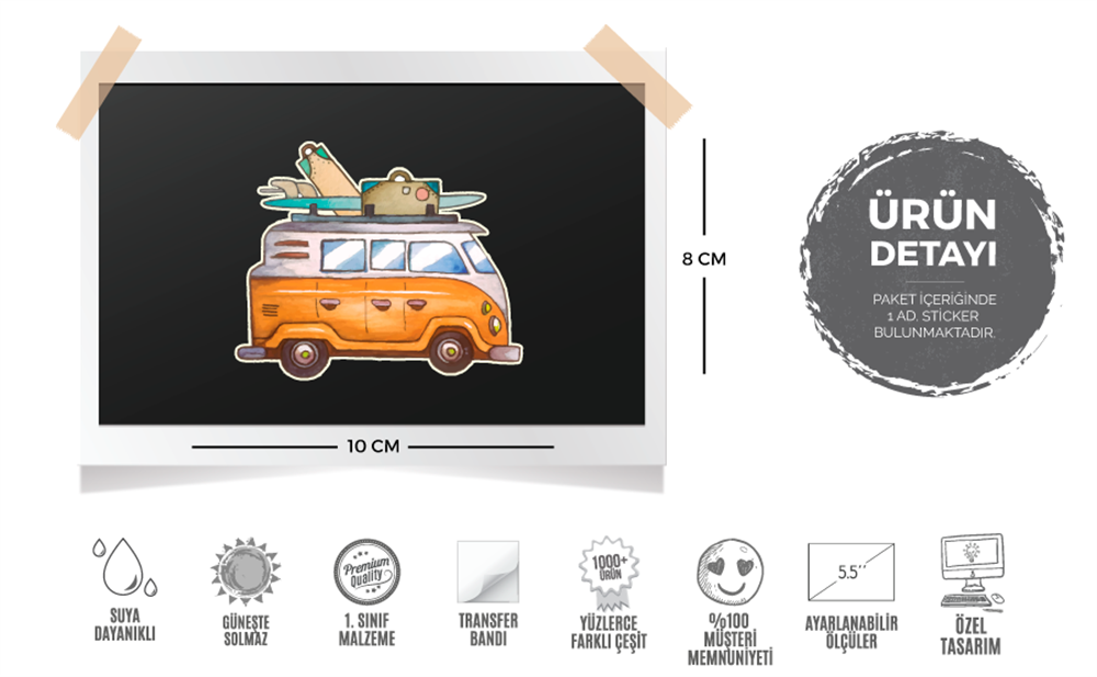 WWV1 Vintage Minibus Etiketi