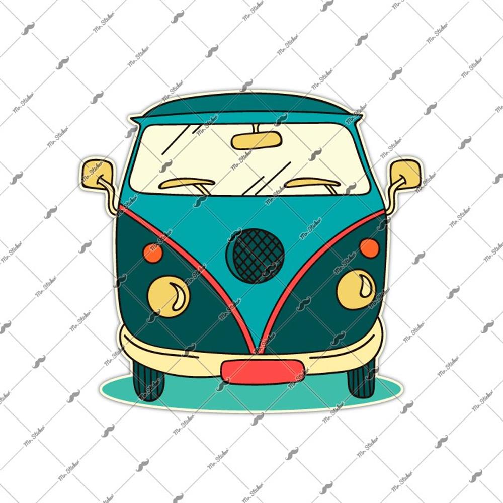 WWV10 Vintage Minibus Etiketi
