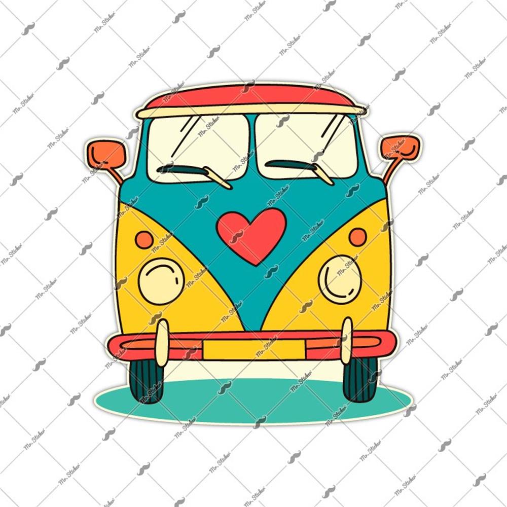 WWV11 Vintage Minibus Etiketi