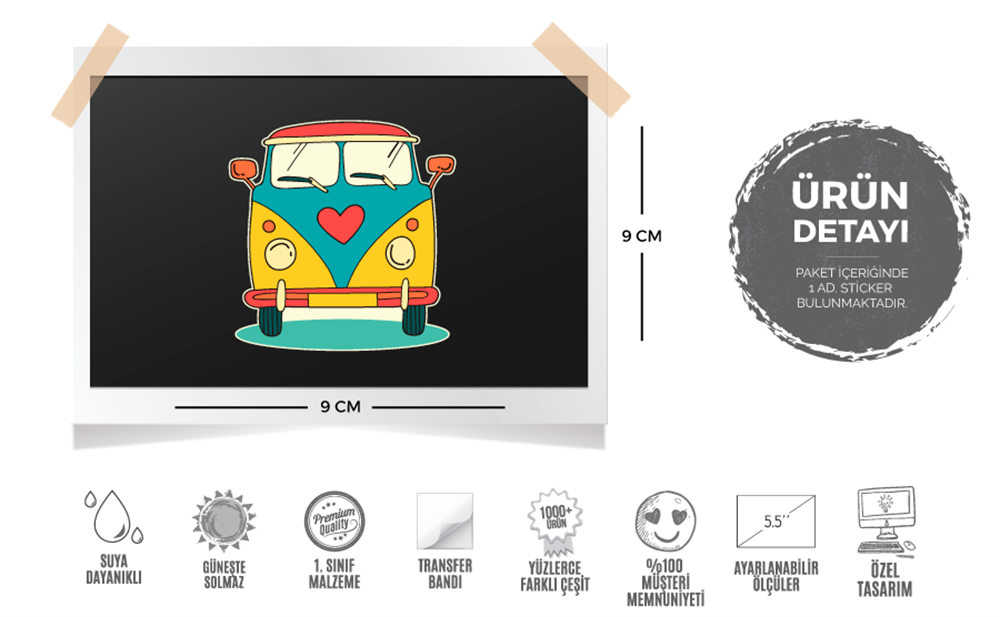 WWV11 Vintage Minibus Etiketi