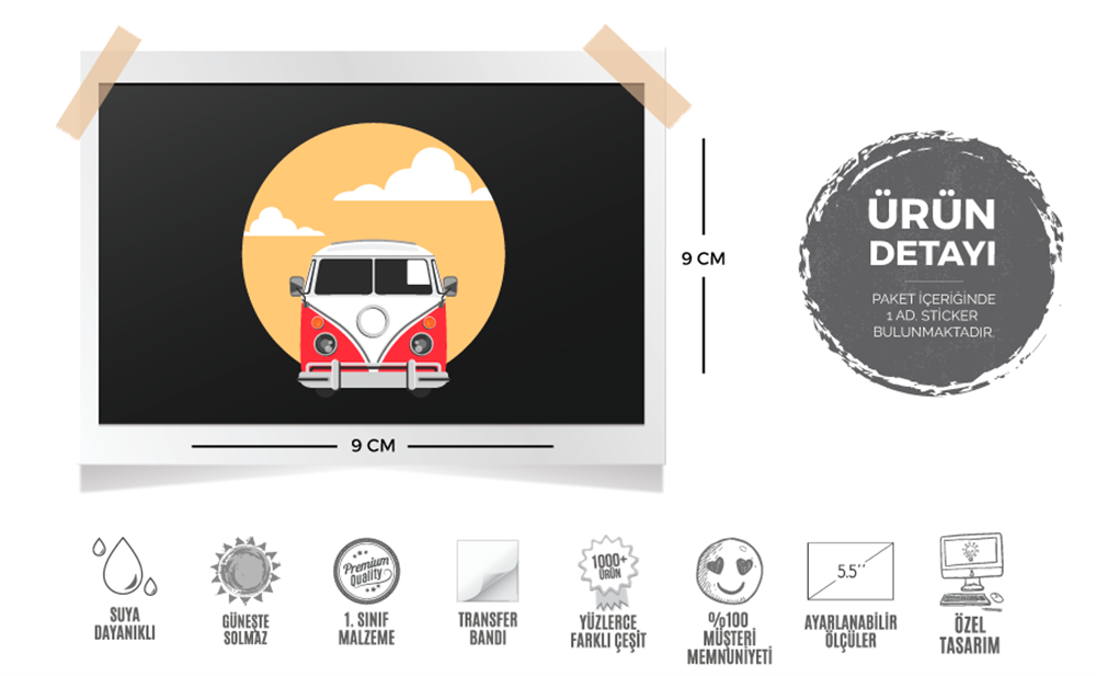 WWV5 Vintage Minibus Etiketi