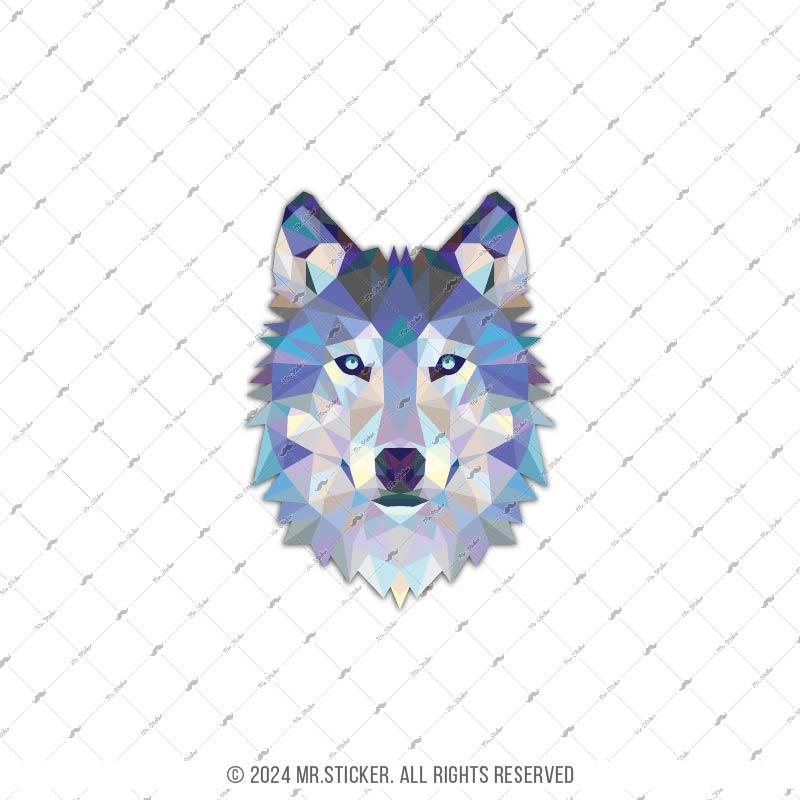 ANDG26-Polygonal Tasarim Sibirya Kurdu Etiketi