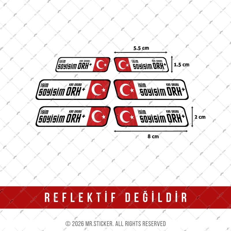 BT09 İsme Özel Kan Grubu Etiket Seti 