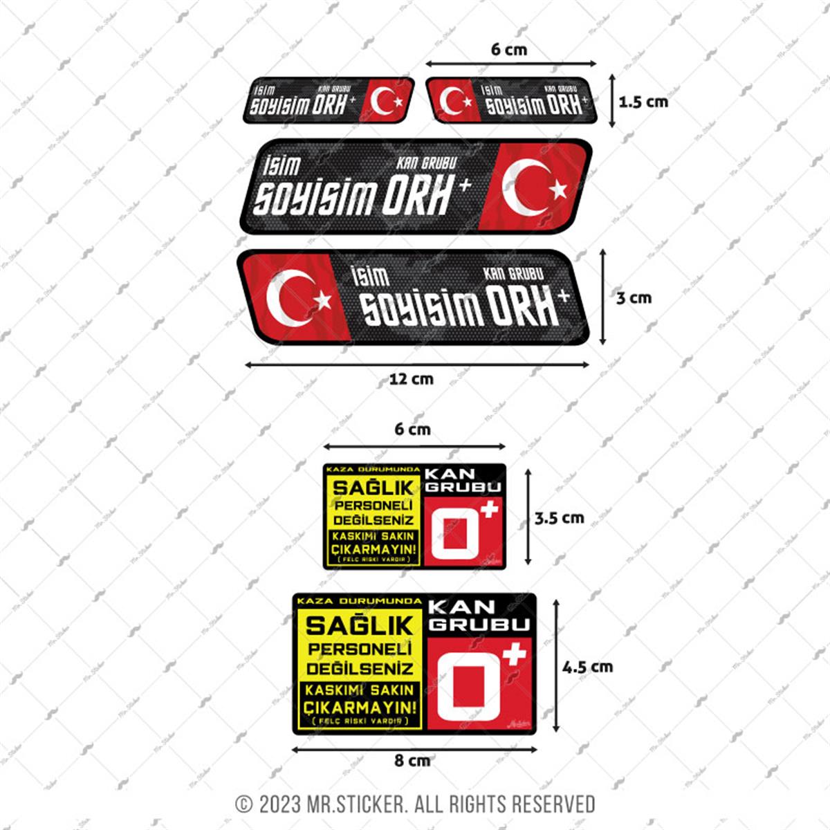 BT60 Kamuflaj Desenli İsme Özel Kan Grubu Etiket Seti