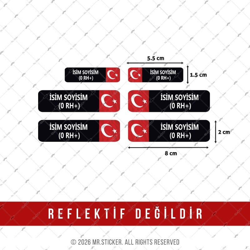 BT70 İsme Özel Kan Grubu Etiket Seti