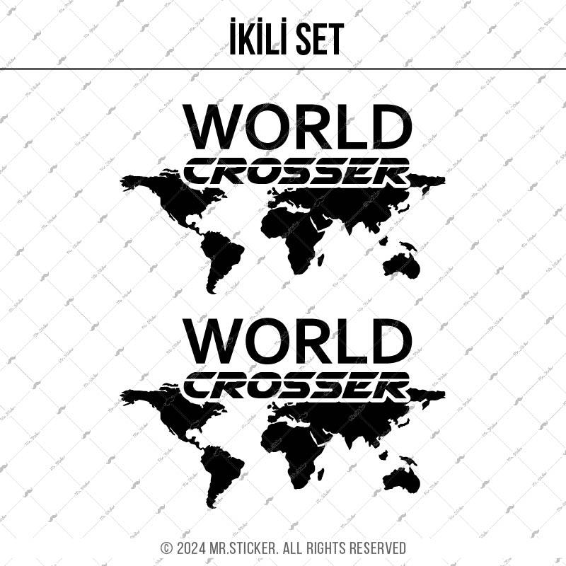 CSE1S İkili Set - World Crosser (Dunyayi Gezen) Yazili Etiket - Mat Siyah
