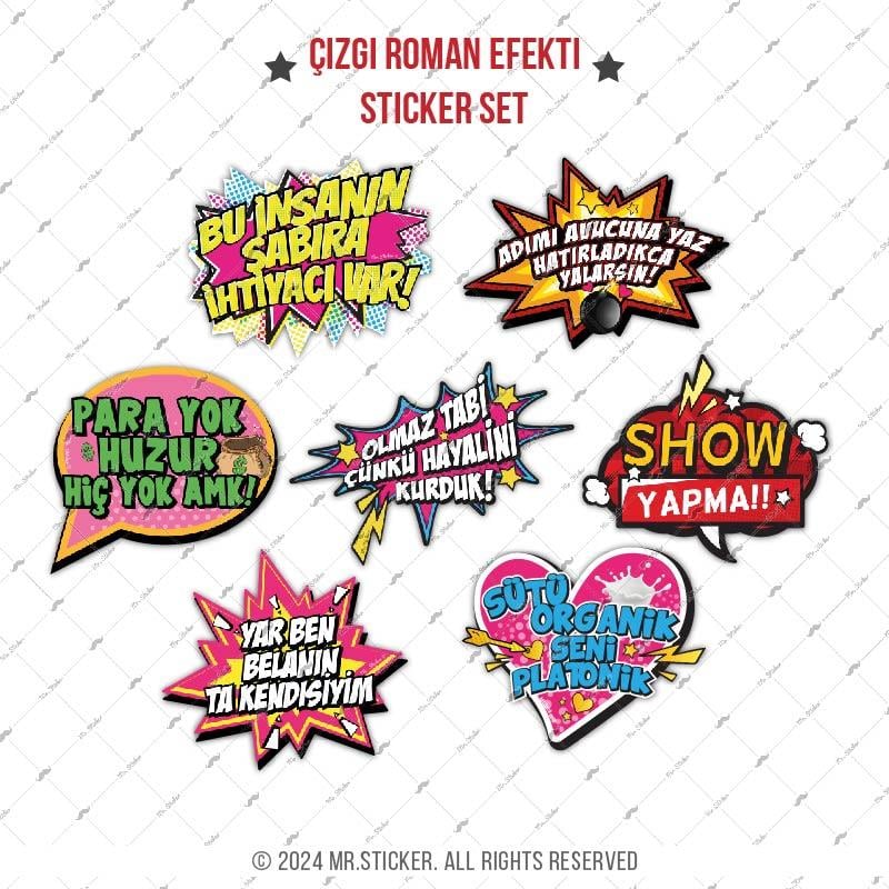 ESP78 Cizgi Roman Efekti Etiket Seti