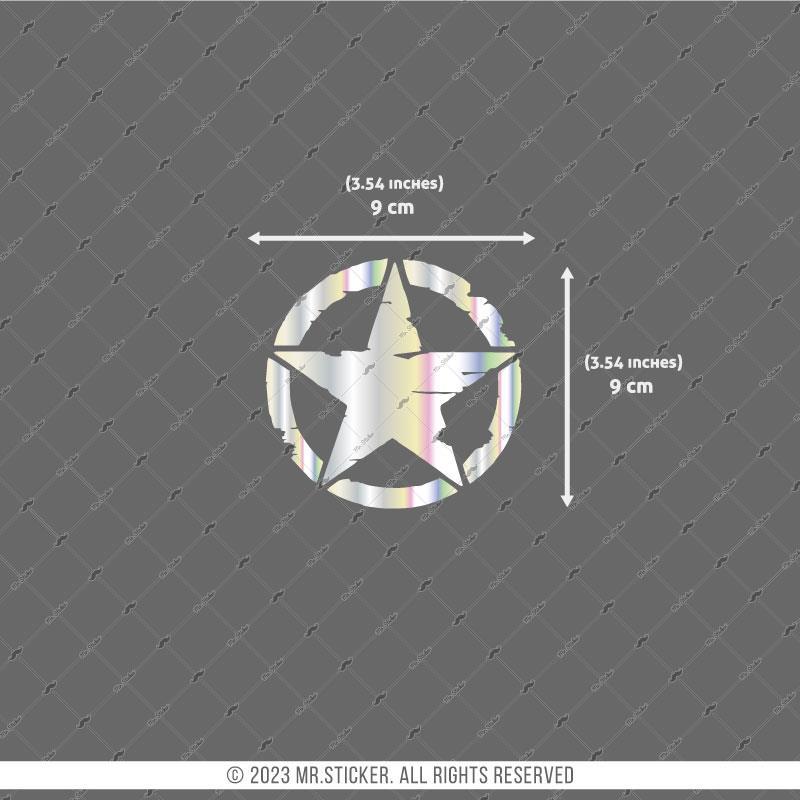 HLG10V2 Hologram Eskitilmiş Desenli Asker Yıldızı Etiketi
