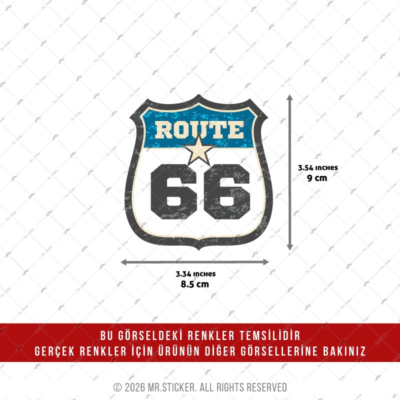 HLG128 Hologram Seri Route 66 Etiketi