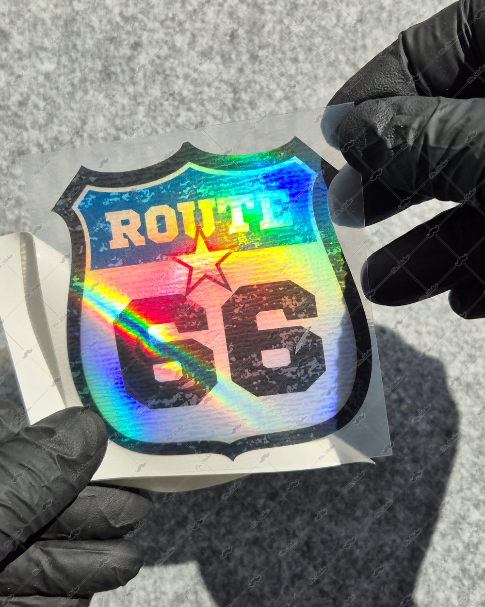 HLG128 Hologram Seri Route 66 Etiketi