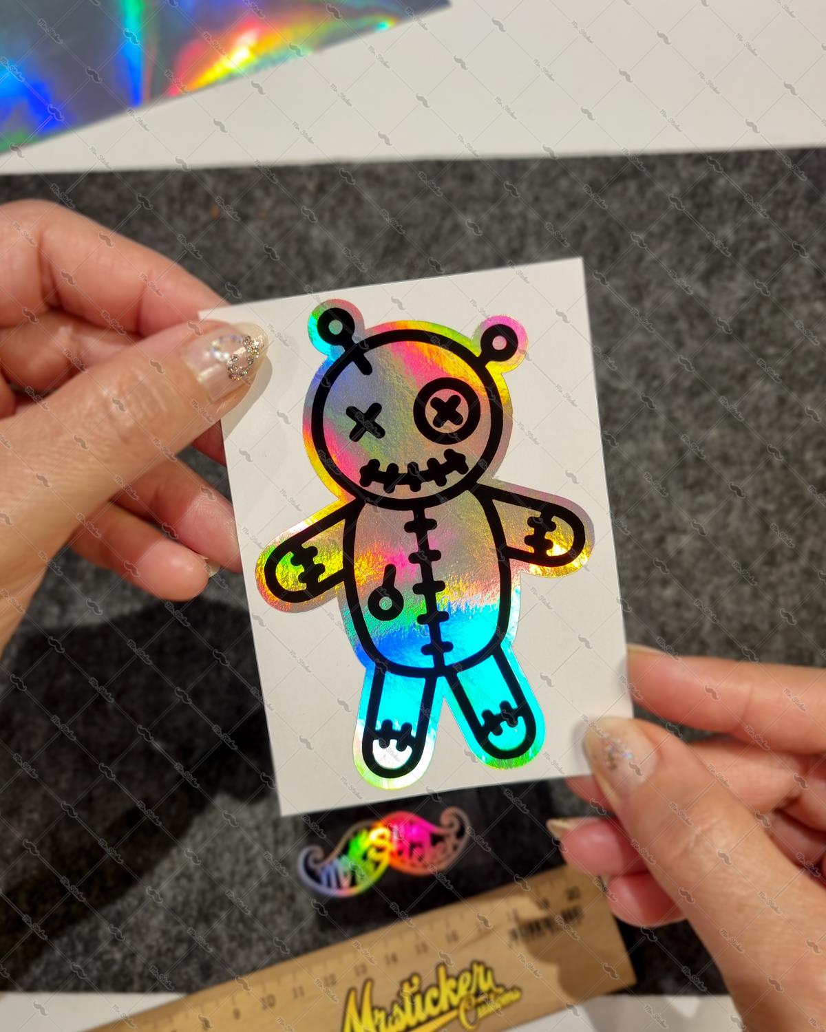 HLG54 Hologram Woodo Bebeği Etiketi
