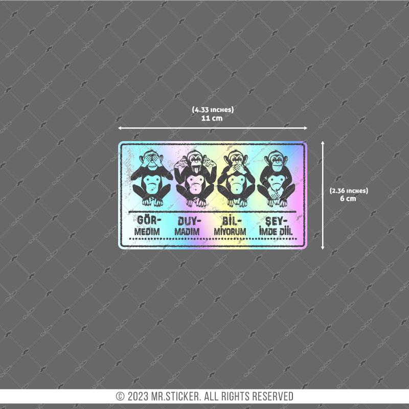 HLG55 Hologram 4 Maymun Etiketi
