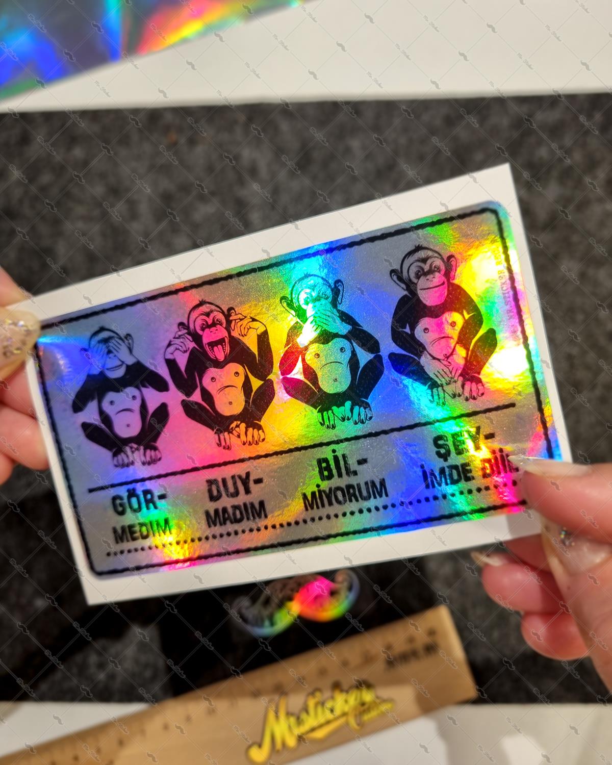 HLG55 Hologram 4 Maymun Etiketi