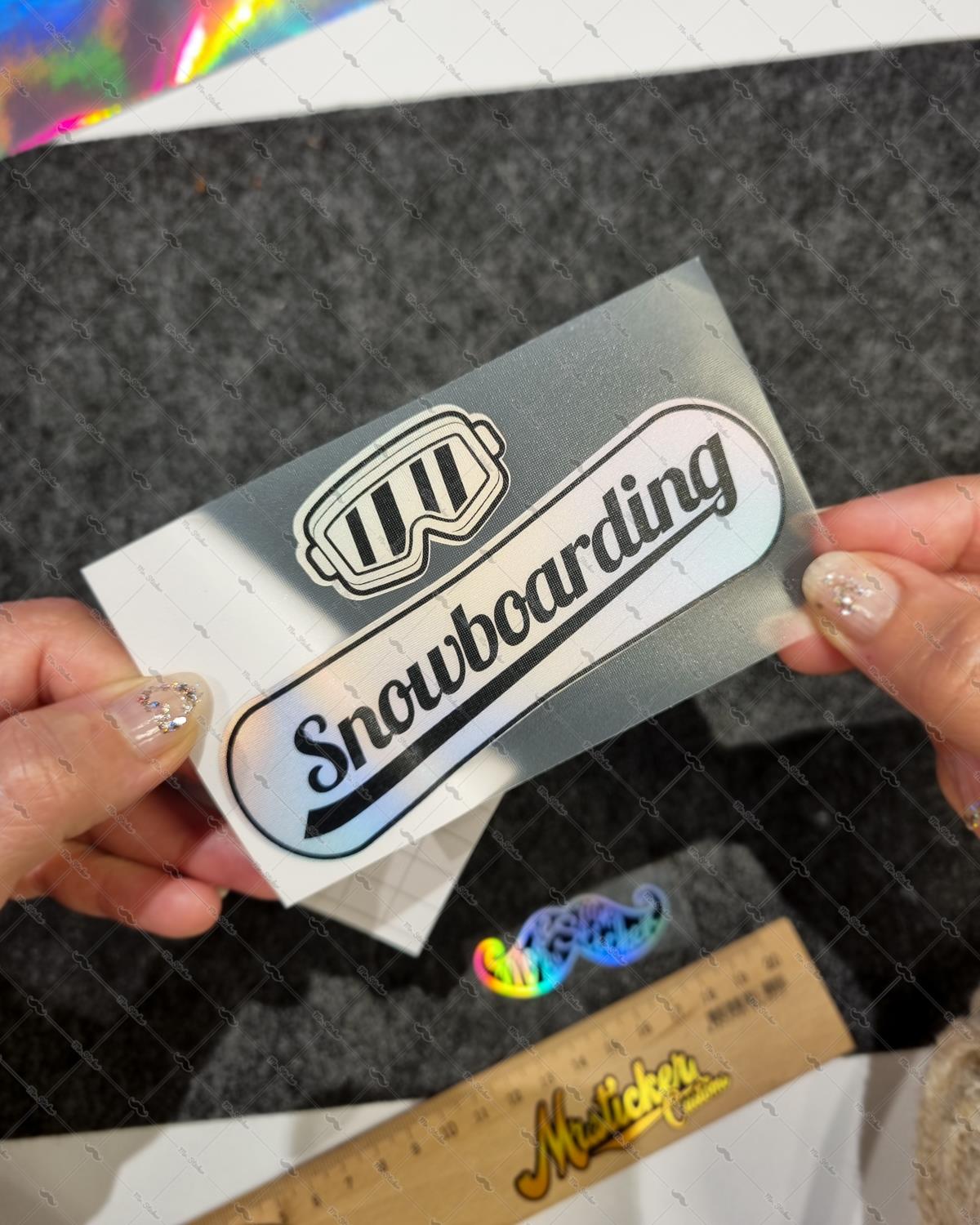 HLG64 Hologram Snowboarding Yazılı Etiket