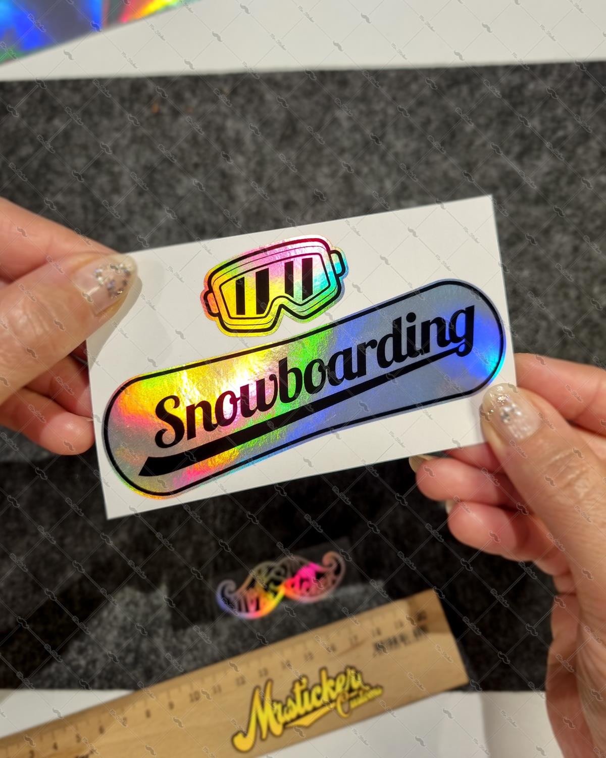 HLG64 Hologram Snowboarding Yazılı Etiket