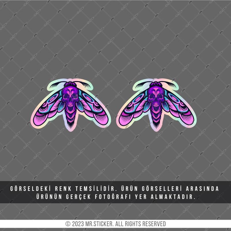 HLG77 Hologram Kurukafalı Güve Etiketi 2li Set