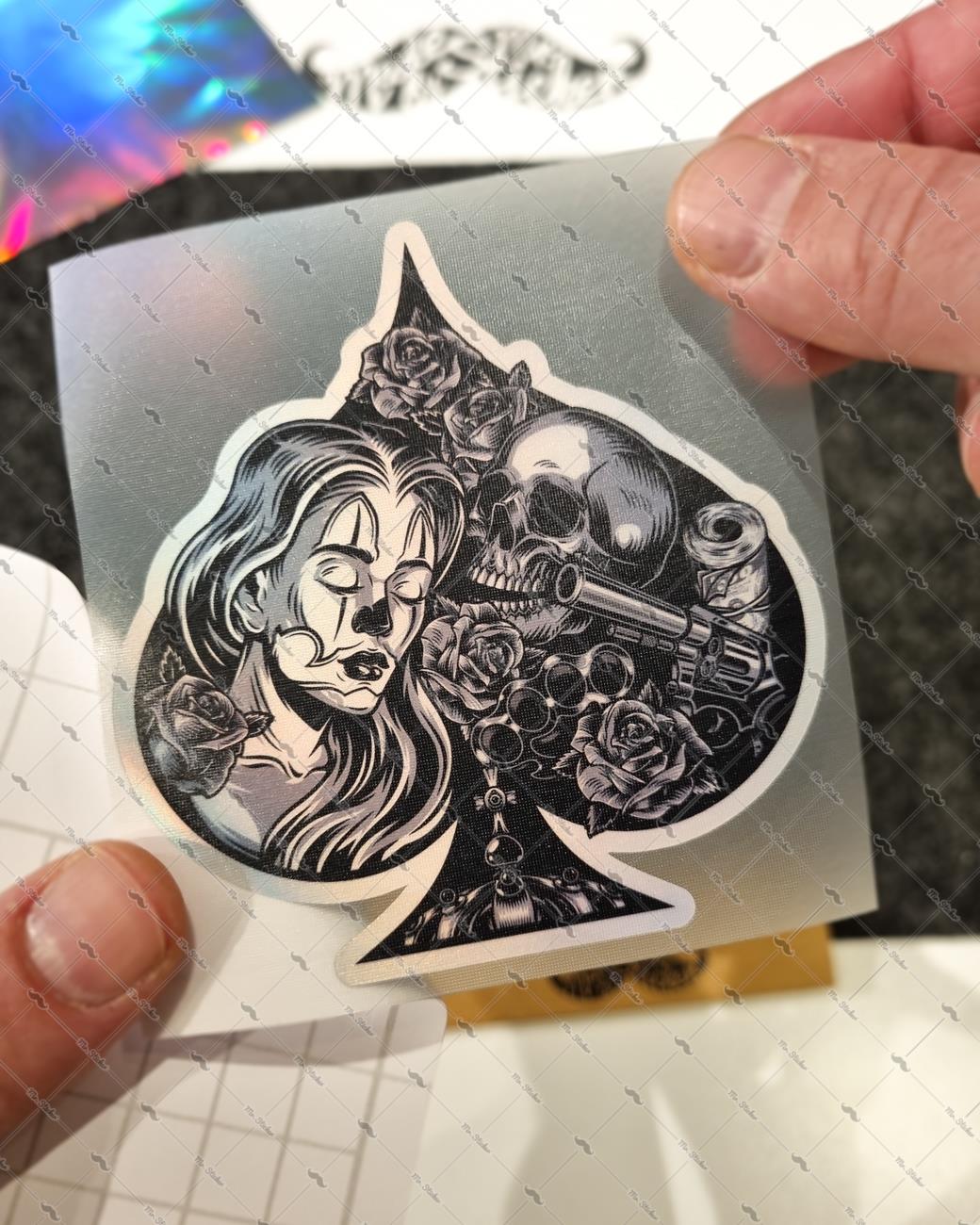 HLG78 Hologram Gangsta Motifli Maça Ası Etiketi