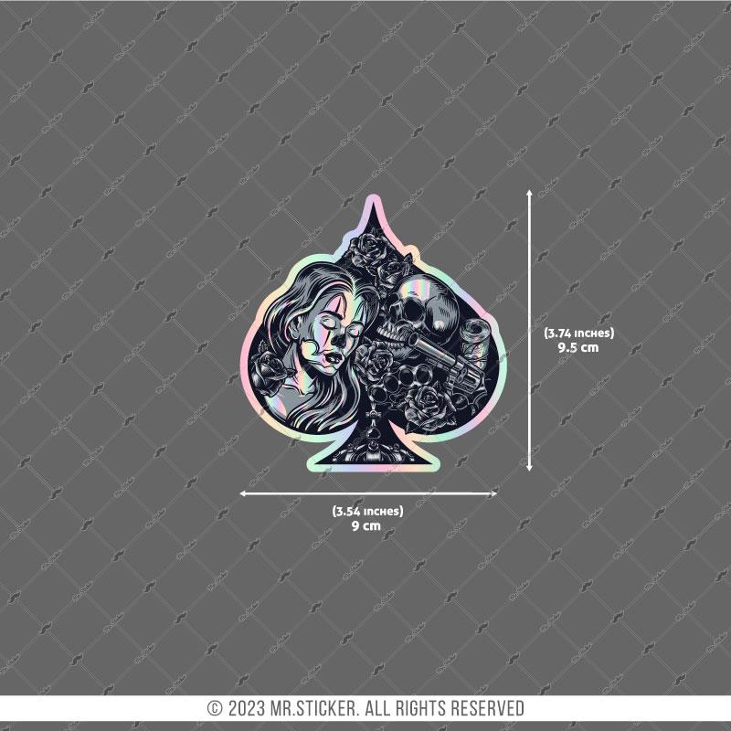 HLG78 Hologram Gangsta Motifli Maça Ası Etiketi