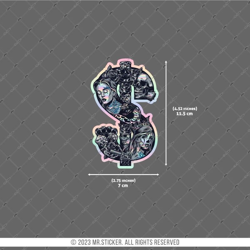 HLG80 Hologram Gangsta Motifli Dolar Etiketi