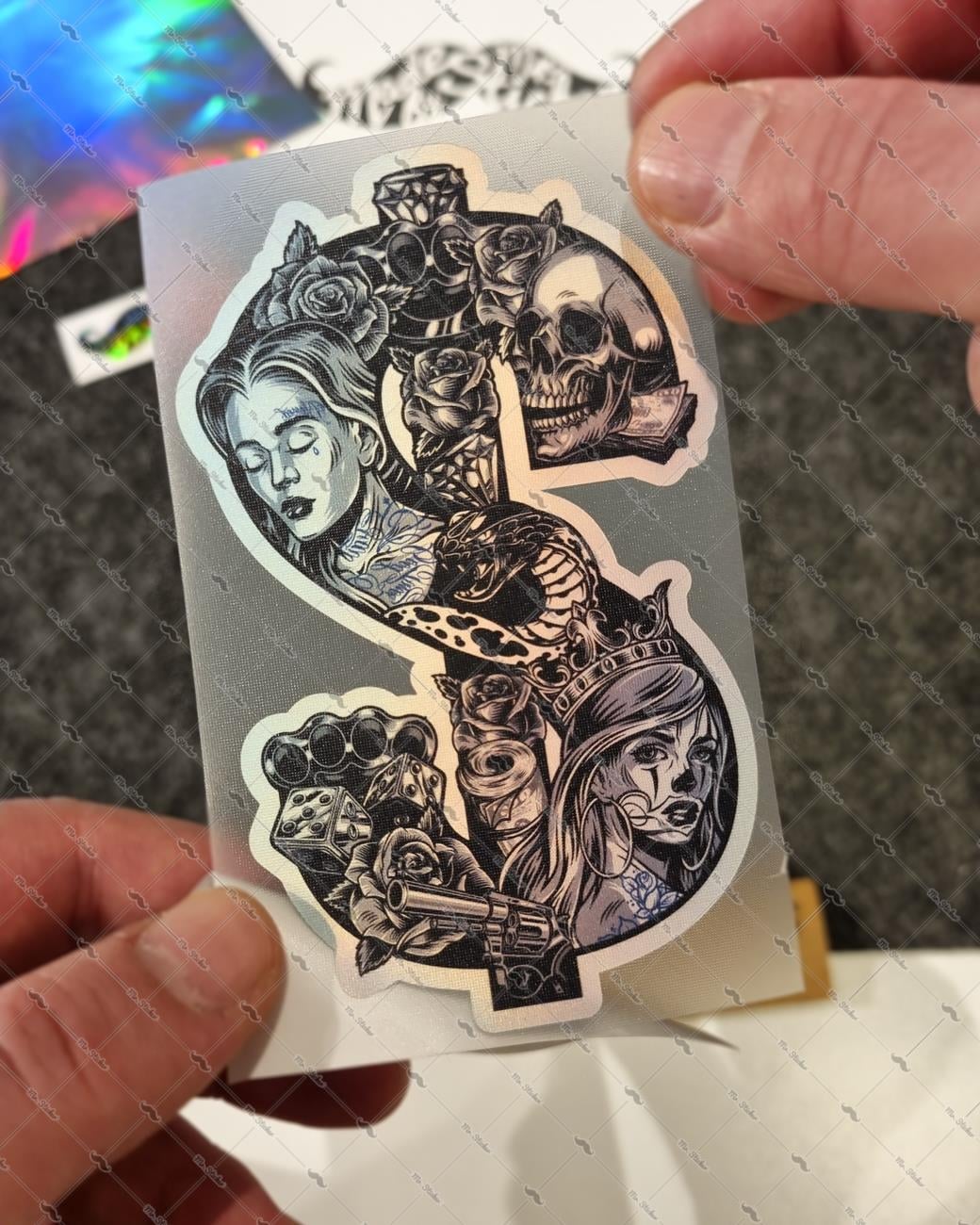 HLG80 Hologram Gangsta Motifli Dolar Etiketi