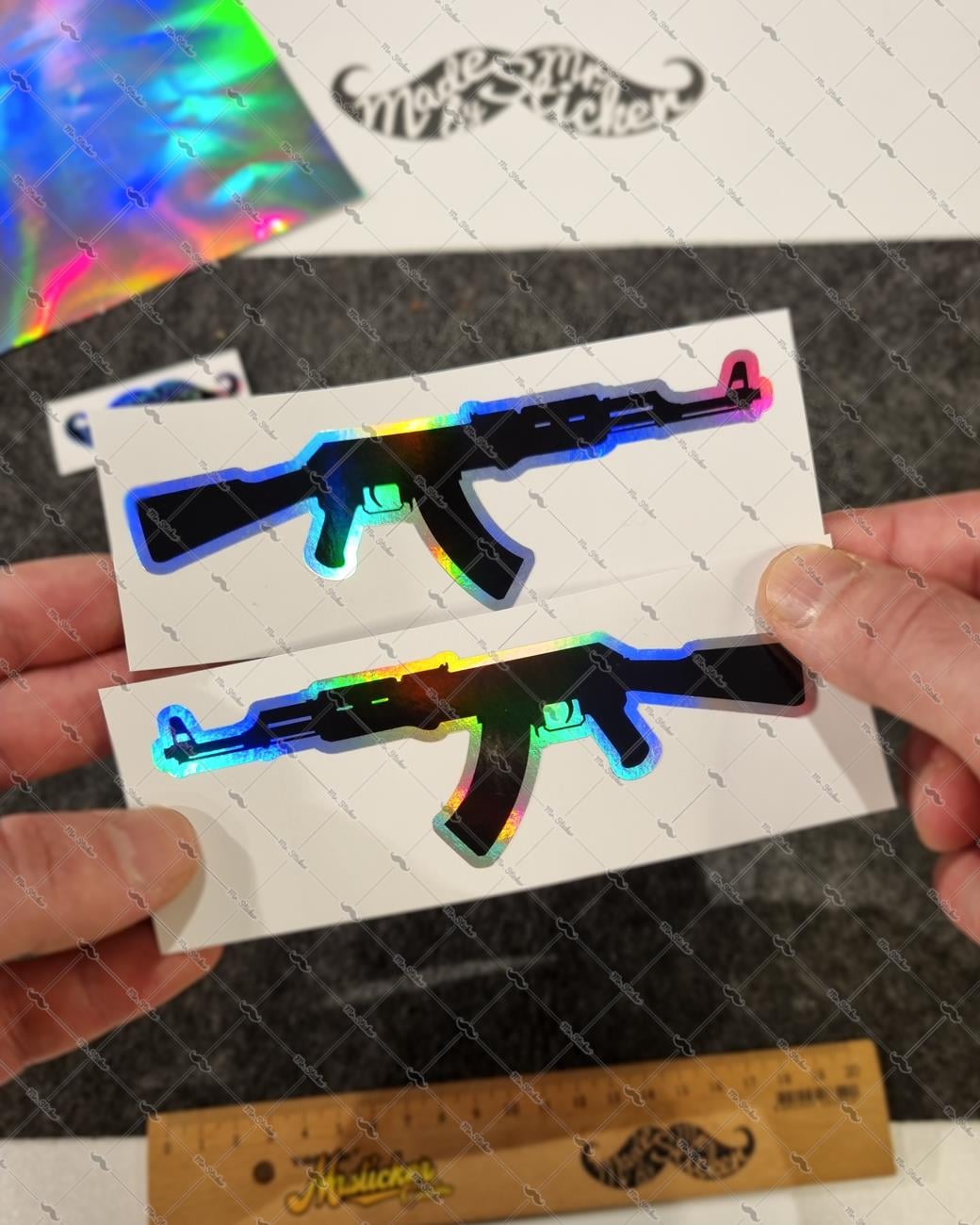 HLG83 Hologram Tüfek Etiketi Simetrik İkili Set