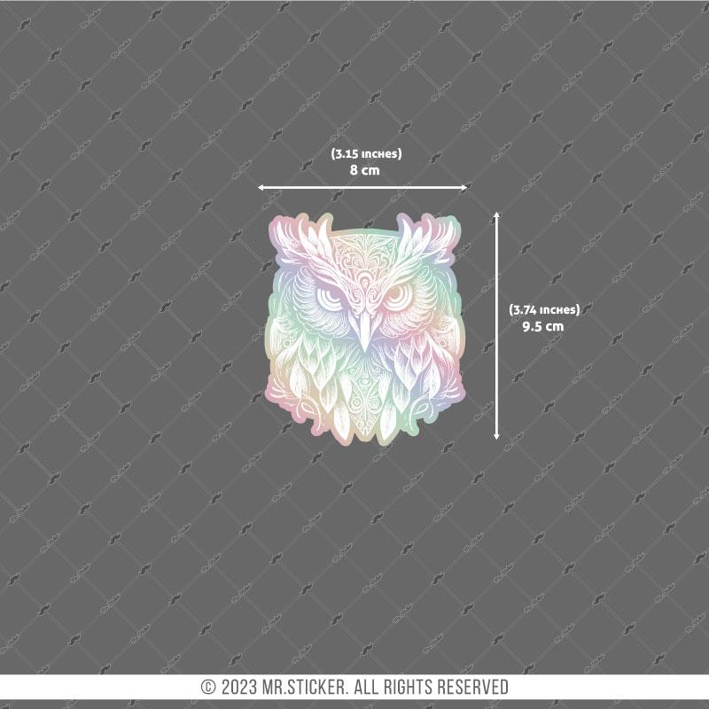 HLG87 Hologram Beyaz Baykuş Etiketi