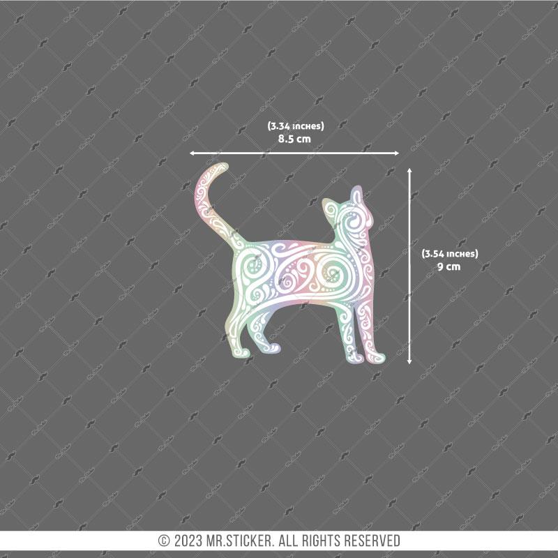 HLG93 Hologram Beyaz Kedi Etiketi