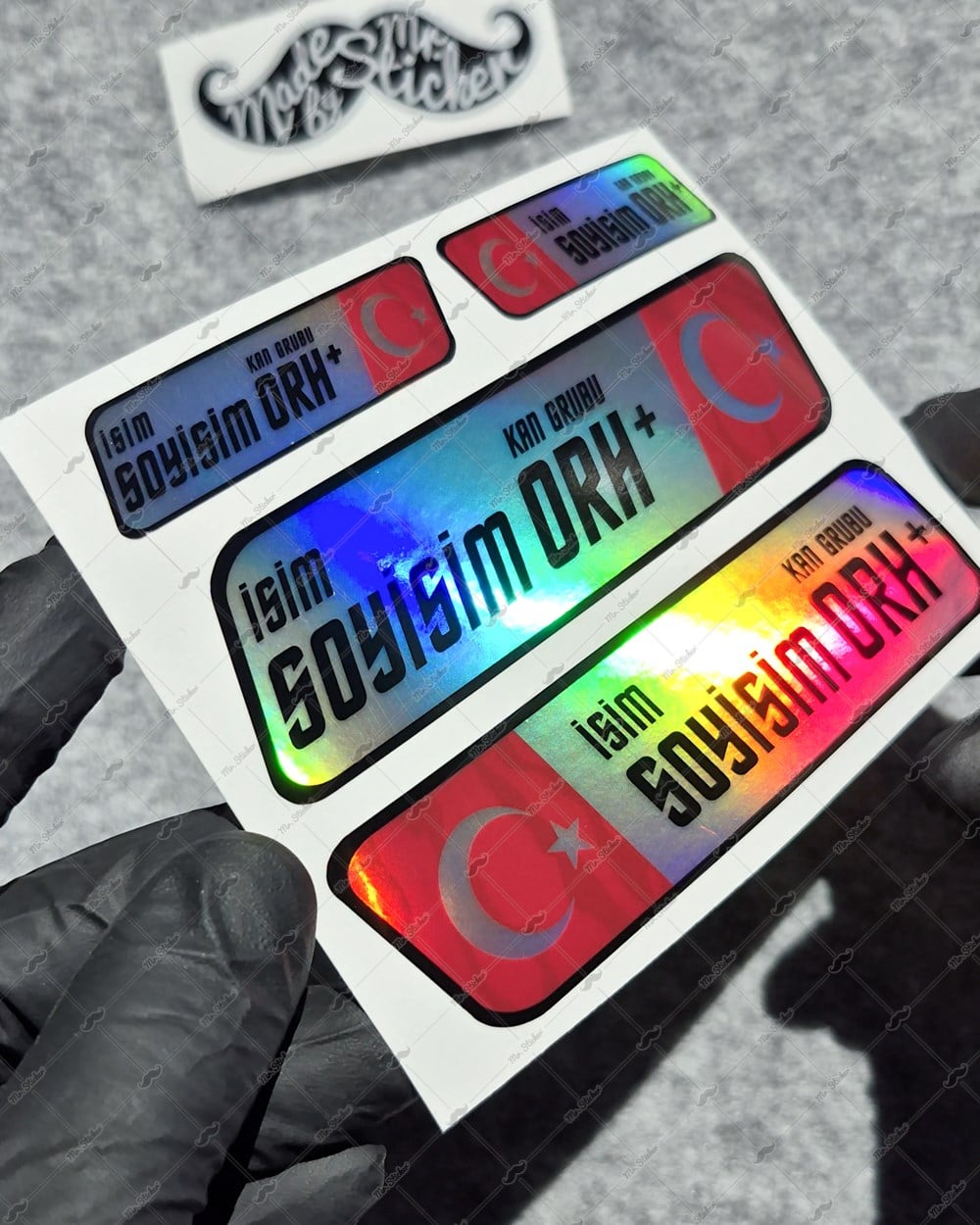 HLGBT09 Hologram İsme Özel Kan Grubu Etiket Seti