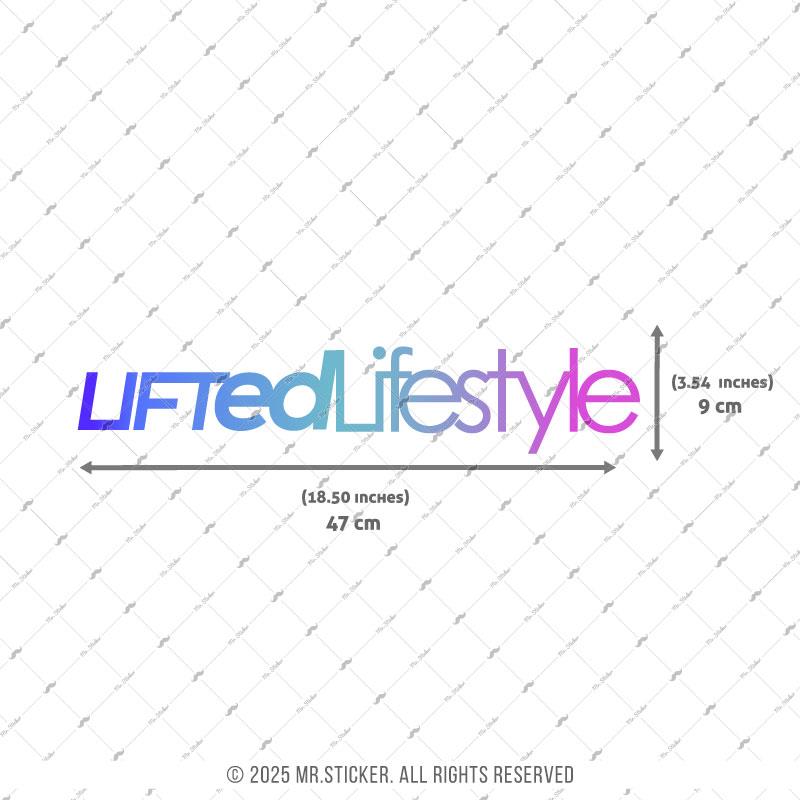 LMT44 Mavi Mor Renk Geçişli Lifted Lifesytle Yazılı Etiket
