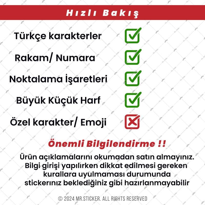 PRS19 Paris Yazı Tipi Avantaj Set 2cm Yükseklik 10 karakter