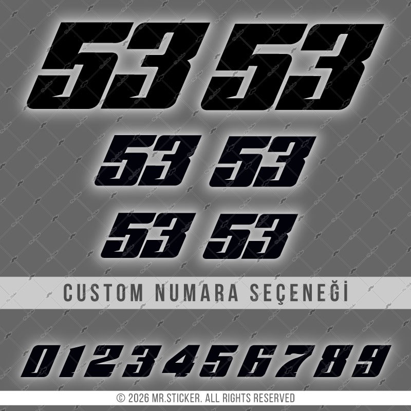 PRS29 Siyah Reflektif Custom Numara Seti