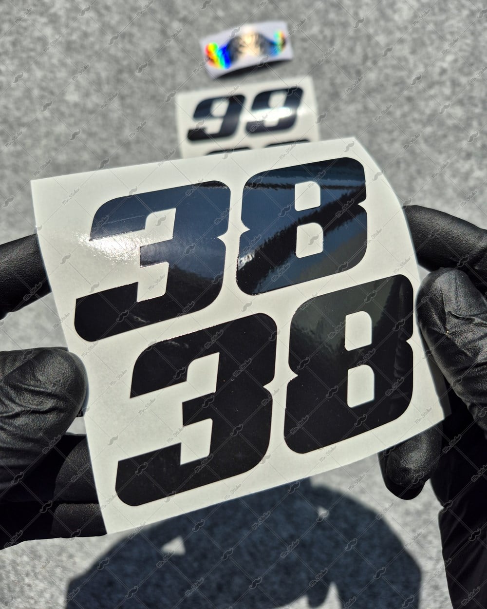 PRS34 Siyah Reflektif Numara Stickerı 2li Set