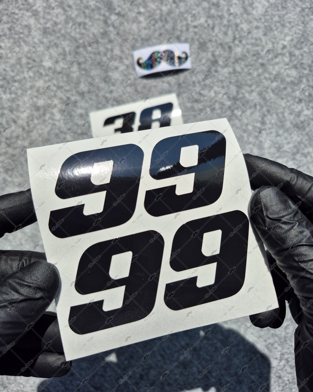 PRS34 Siyah Reflektif Numara Stickerı 2li Set
