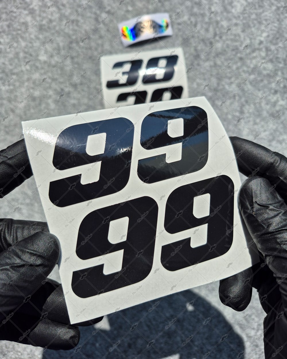 PRS34 Siyah Reflektif Numara Stickerı 2li Set