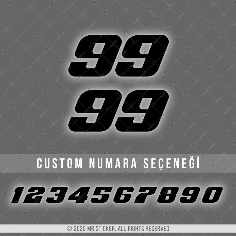 PRS34 Siyah Reflektif Numara Stickerı 2li Set