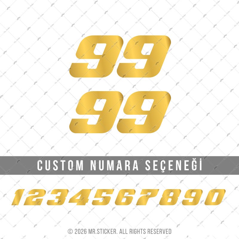 PRS33 Altın Seri Numara Stickerı 2li Set