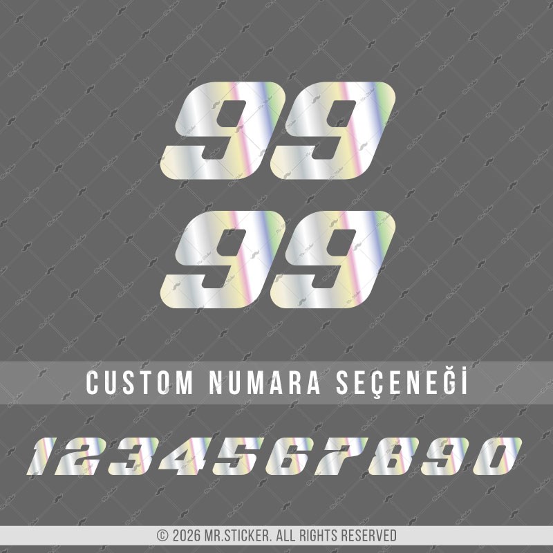 PRS35 Hologram Numara Stickerı 2li Set
