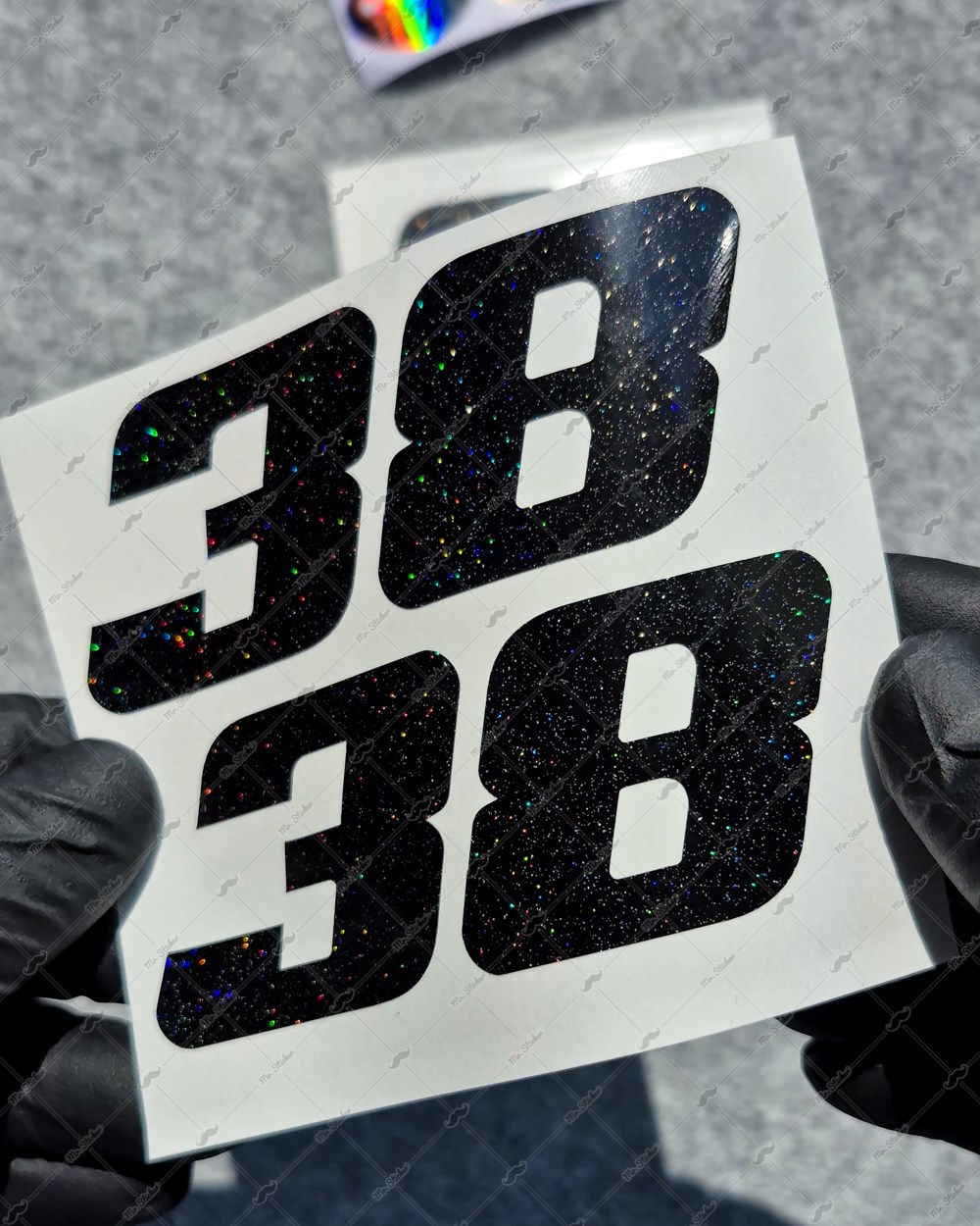 PRS37 Galaxy Efektli Numara Stickerı 2li Set
