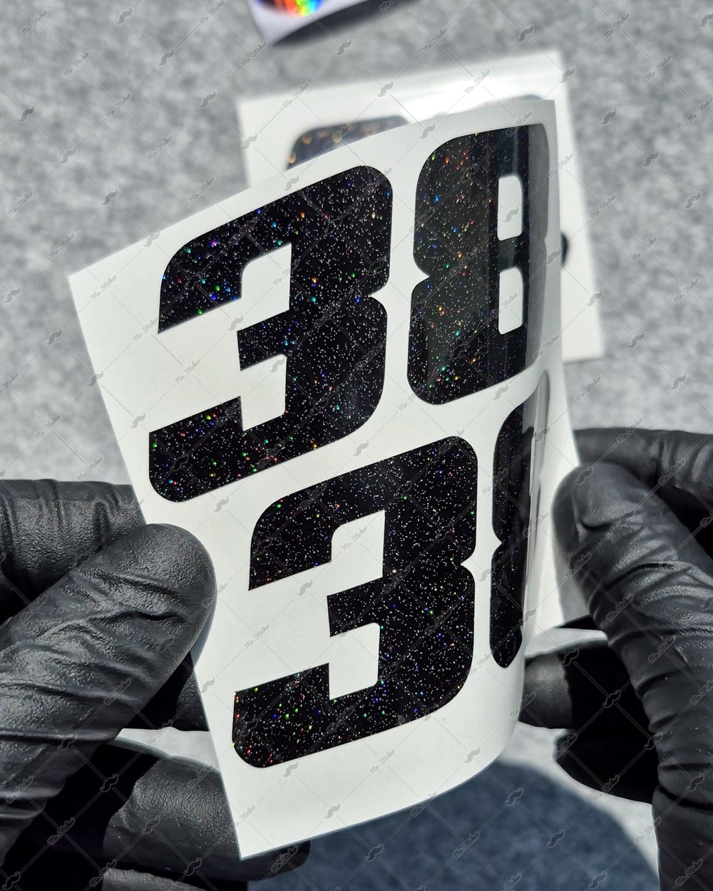 PRS37 Galaxy Efektli Numara Stickerı 2li Set