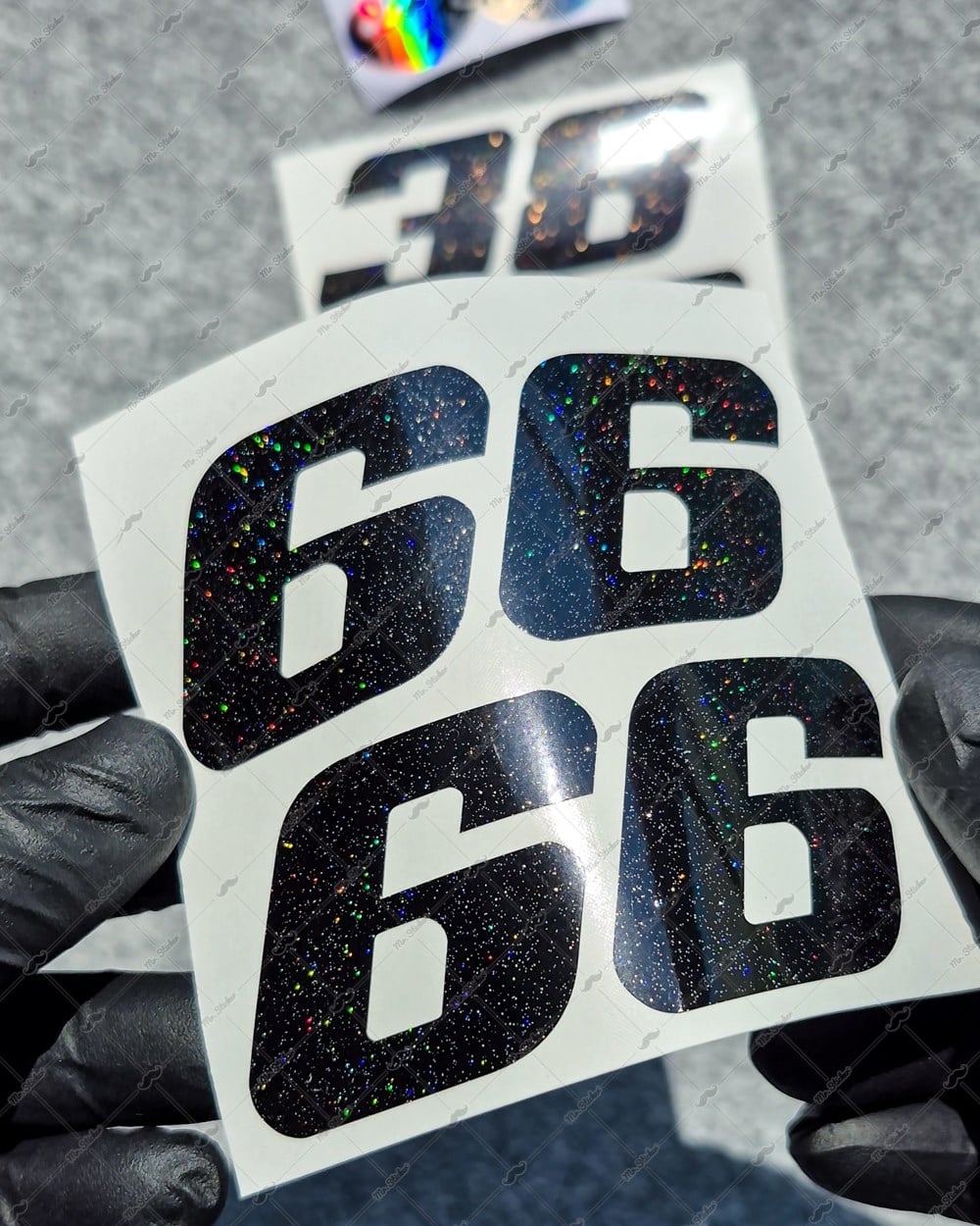 PRS37 Galaxy Efektli Numara Stickerı 2li Set