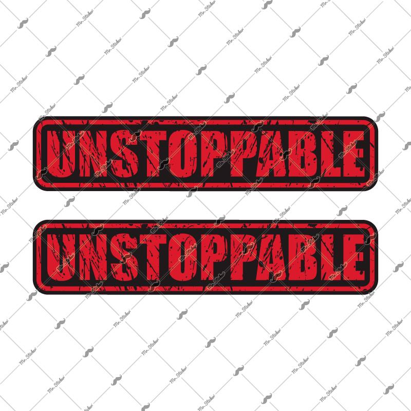 RFHLM134 Reflektif Durdurulamaz (Unstoppable) Yazili Etiket 2li Set