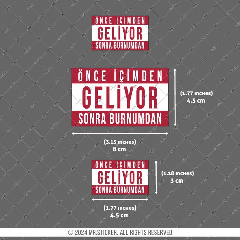 RFHLM194 Reflektif Once Icimden Geliyor Yazili Etiket Seti