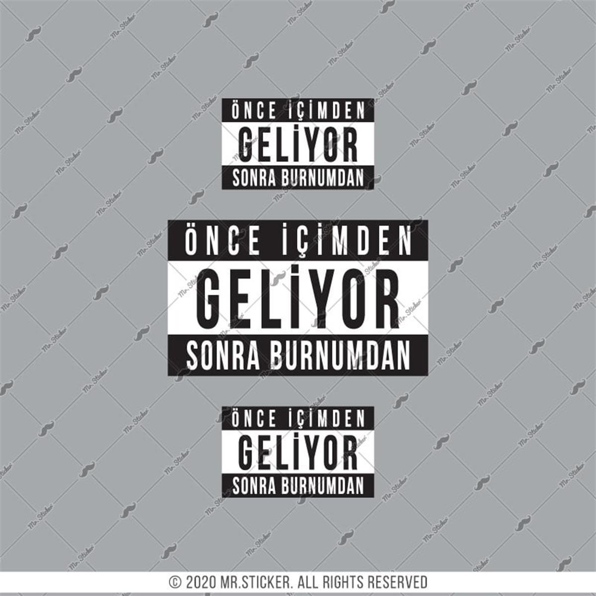 RFHLM194 Reflektif Once Icimden Geliyor Yazili Etiket Seti