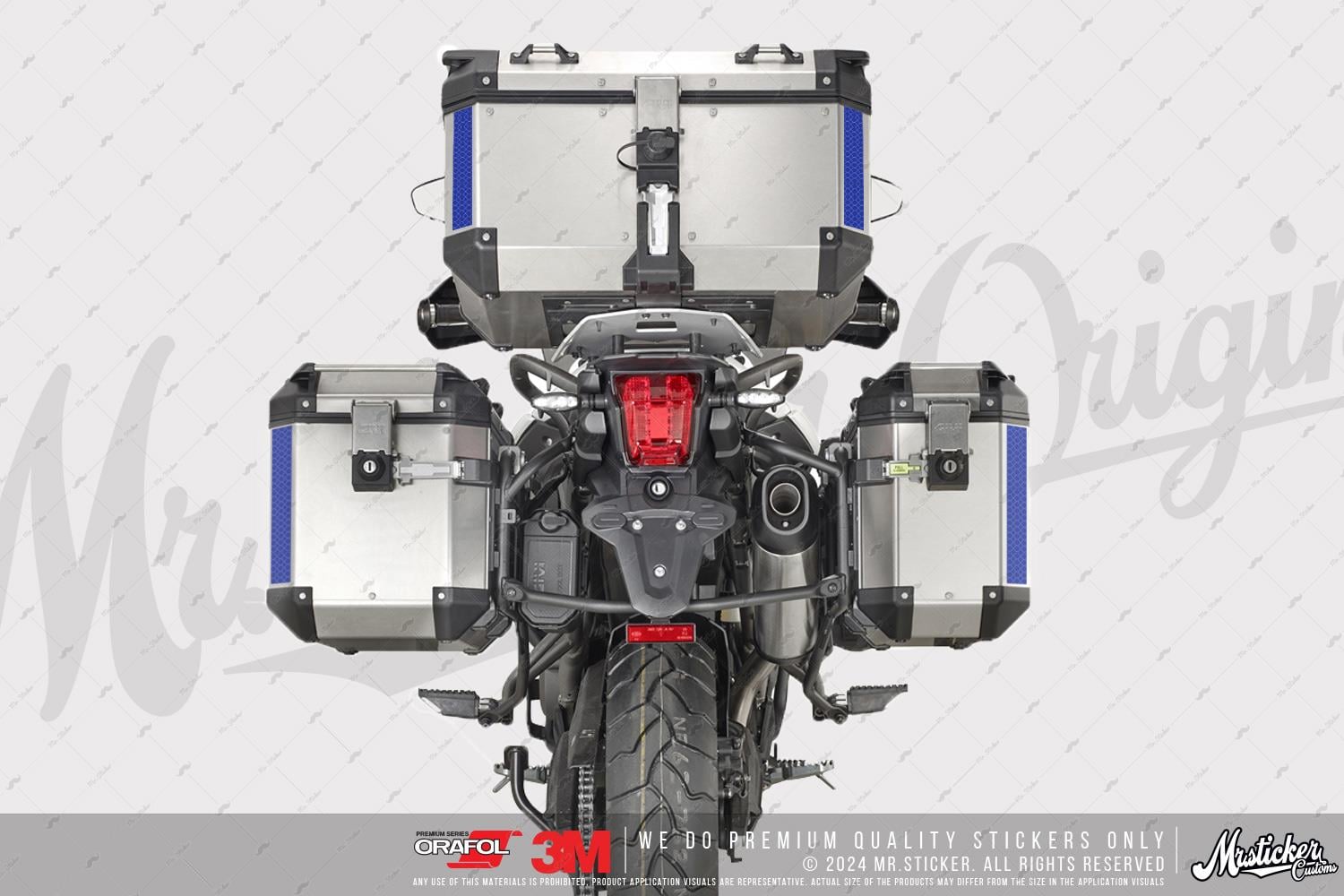 RFHLM275 Reflektif Mavi Petekli Düz Şerit Çanta Etiketi İkili Set
