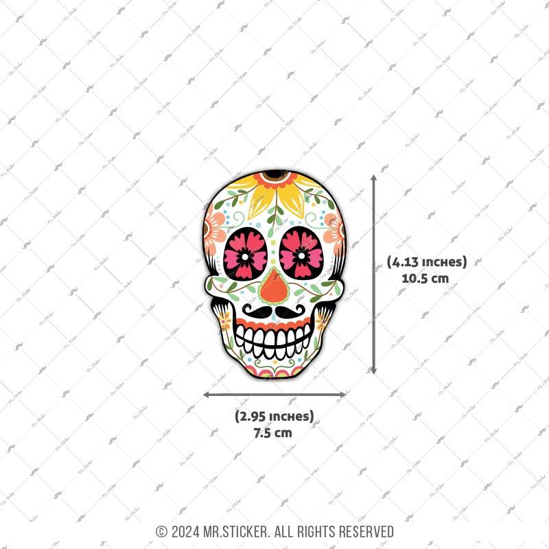 SKL30 Meksikan Biyikli Sugar Skull Kurukafa Etiketi
