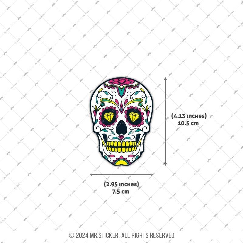 SKL55 Elmas Gozlu Sugar Skull Etiketi