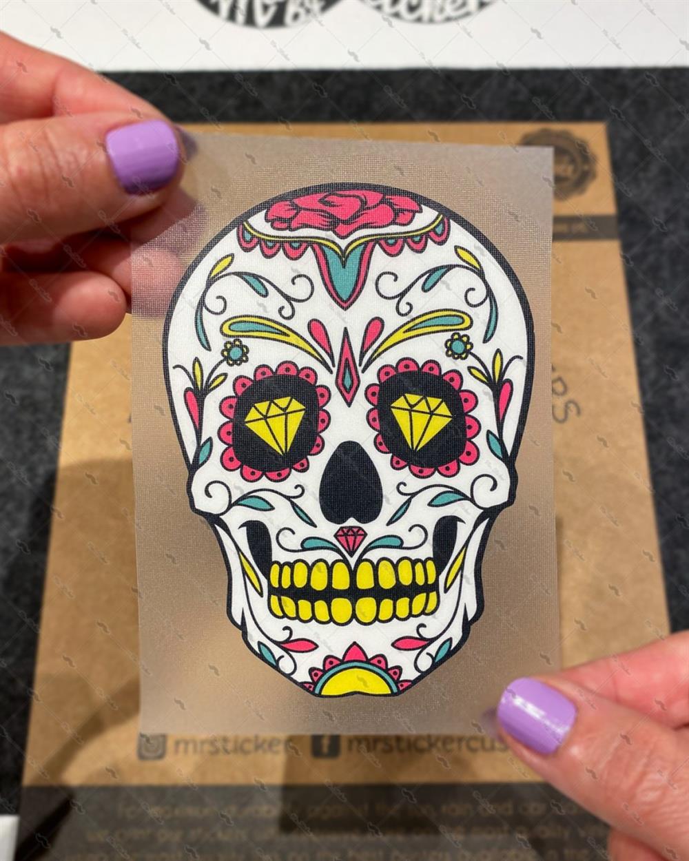 SKL55 Elmas Gozlu Sugar Skull Etiketi