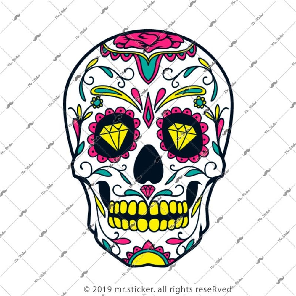 SKL55 Elmas Gozlu Sugar Skull Etiketi