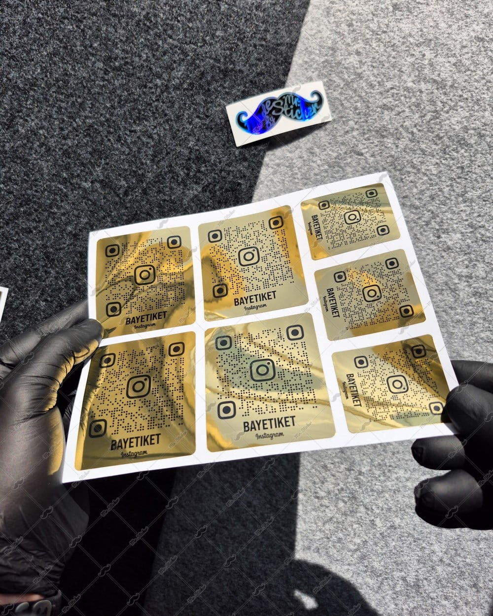 SMINS29 Altın Görünümlü QR Instagram Seti 7 Parça